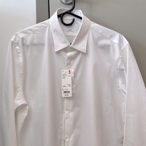 Uniqlo large stretch slim fit long sleeve dress shirt